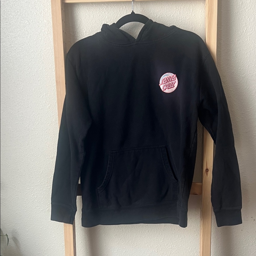 Santa Cruz Skateboards Black Hoodie with Pink Logo
